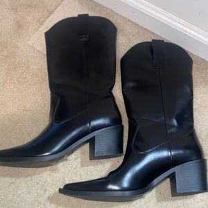 Faux Leather Cowboy pointed Boots